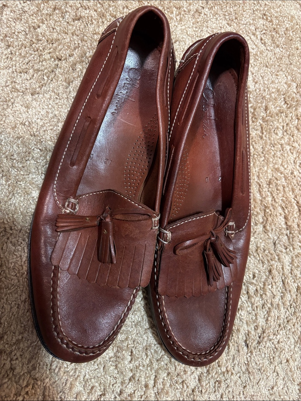 Cole Haan Brown Leather Tassel Kiltie Loafers